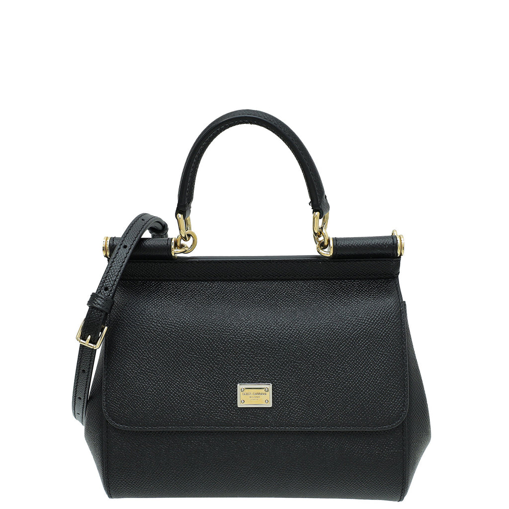 Dolce & Gabbana Black Dauphine Sicily Small Bag