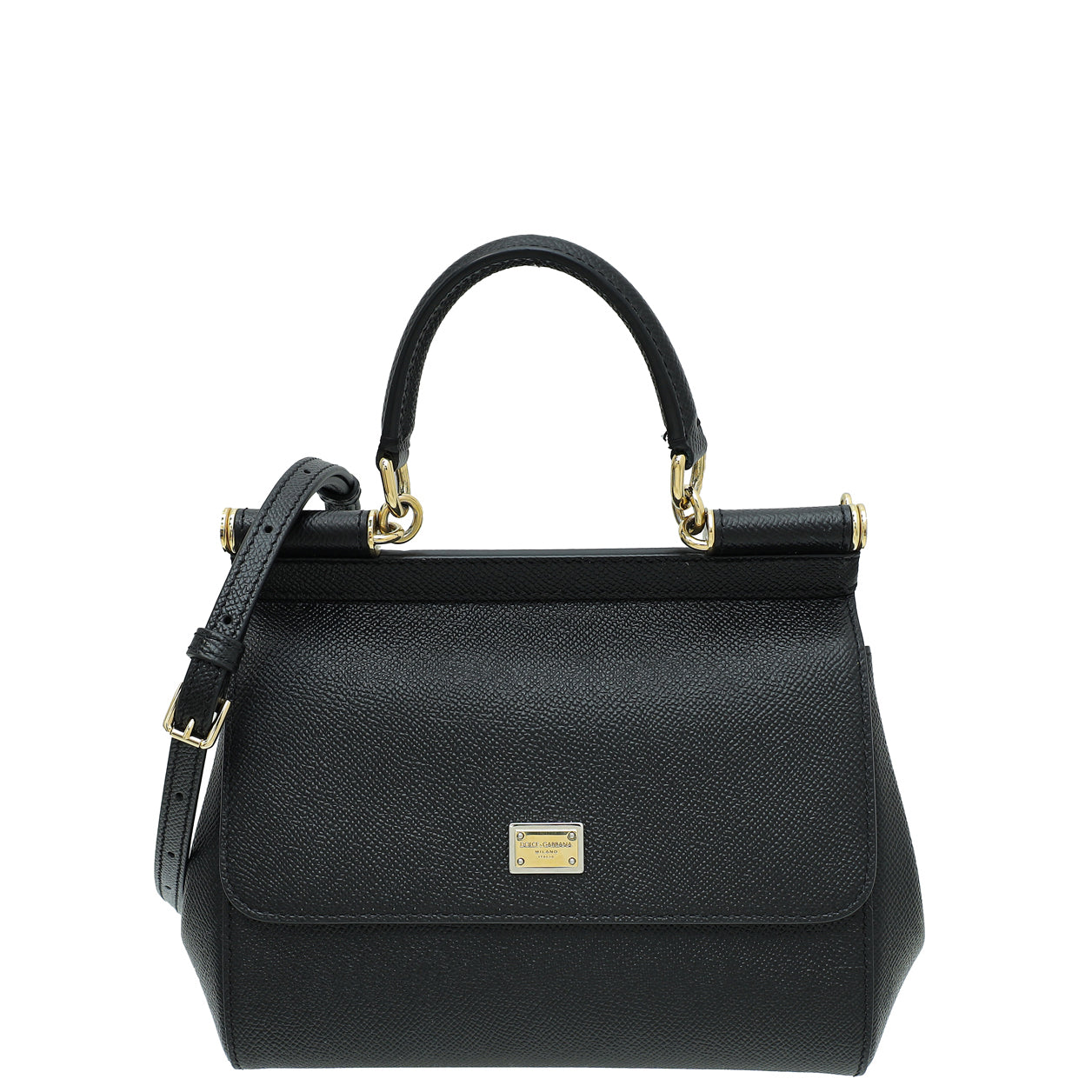 Dolce & Gabbana Black Dauphine Sicily Small Bag