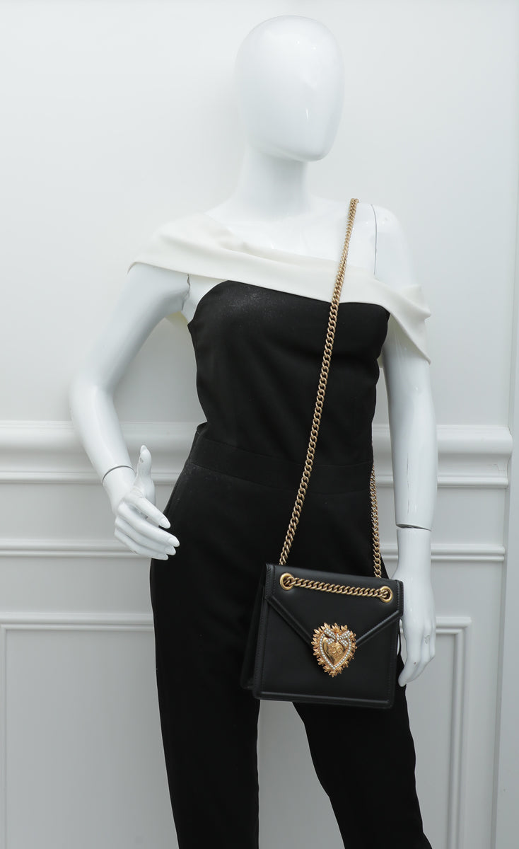 Dolce & Gabbana Black Devotion Small Shoulder Bag