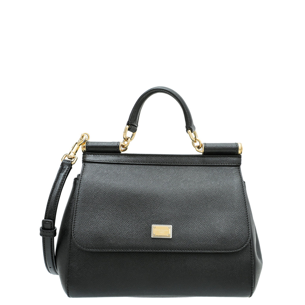Dolce & Gabbana Black Sicily Dauphine Medium Bag