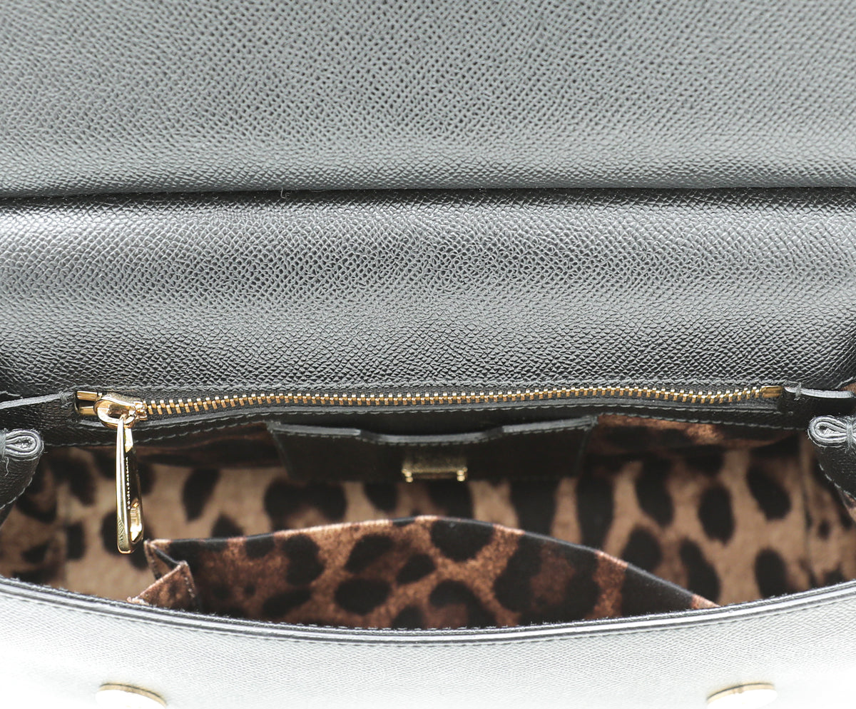 Dolce & Gabbana Black Sicily Dauphine Medium Bag