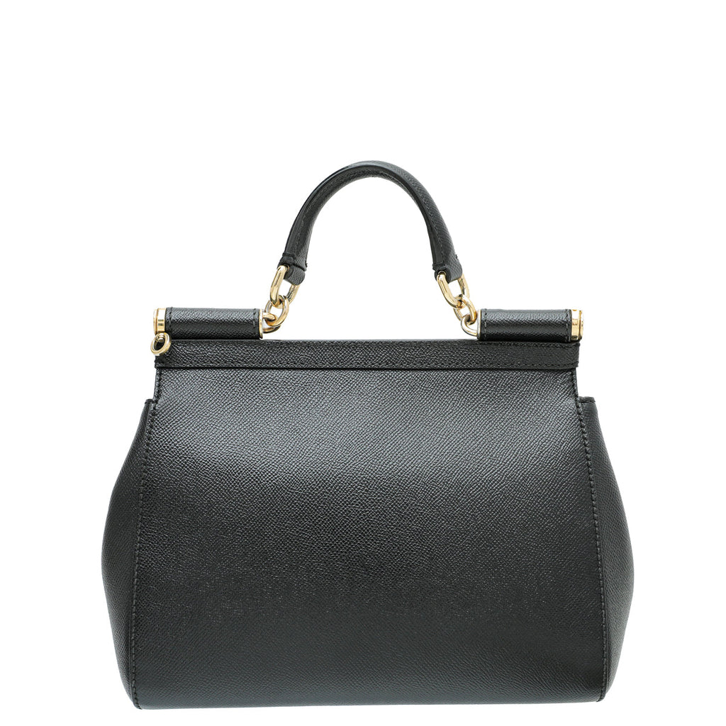 Dolce & Gabbana Black Sicily Dauphine Medium Bag