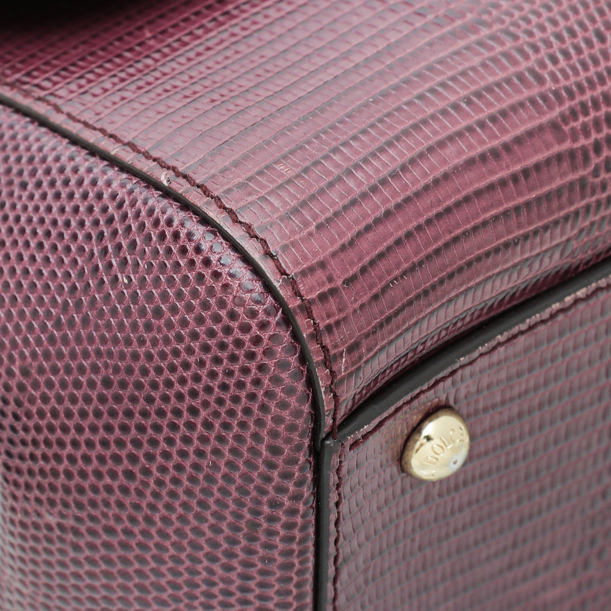Dolce & Gabbana Burgundy Iguana Print Sicily Medium Bag