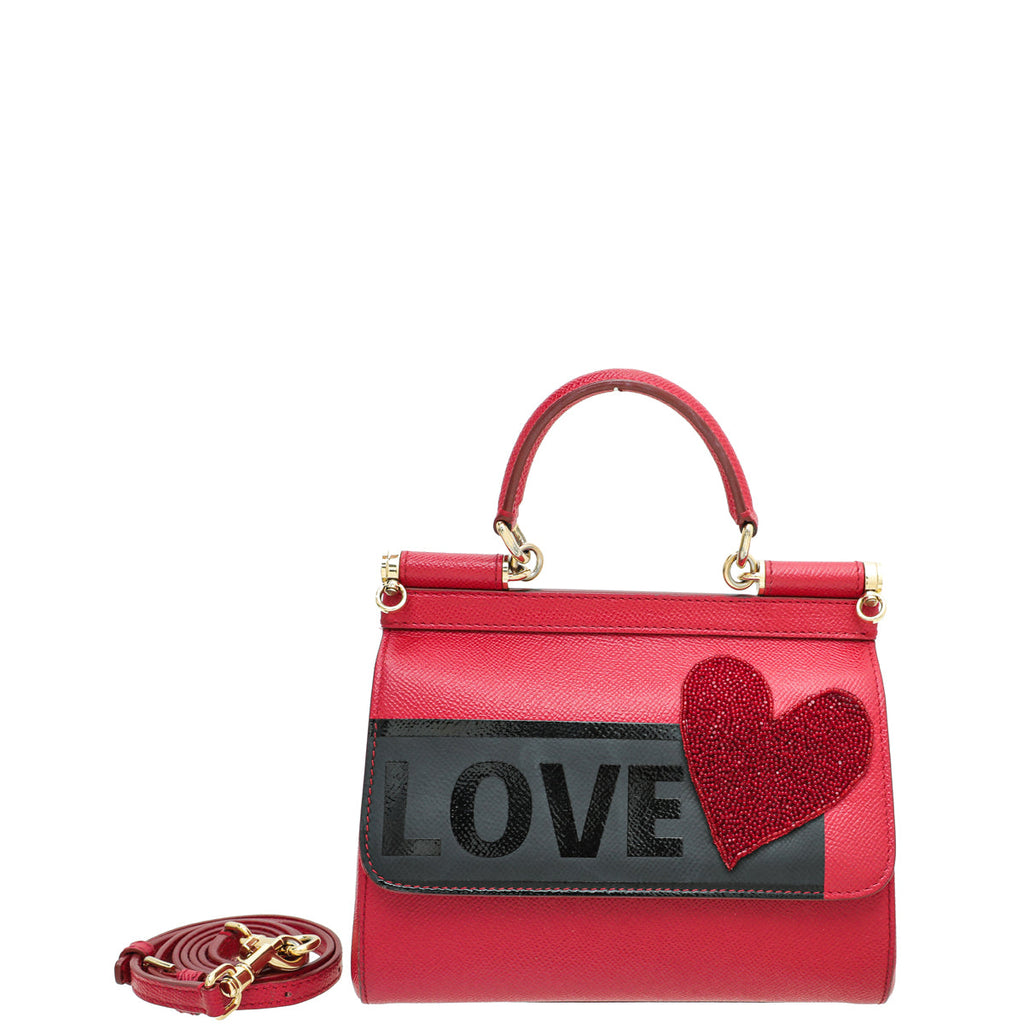 Dolce & Gabbana Red Sicily Love Heart Small Bag