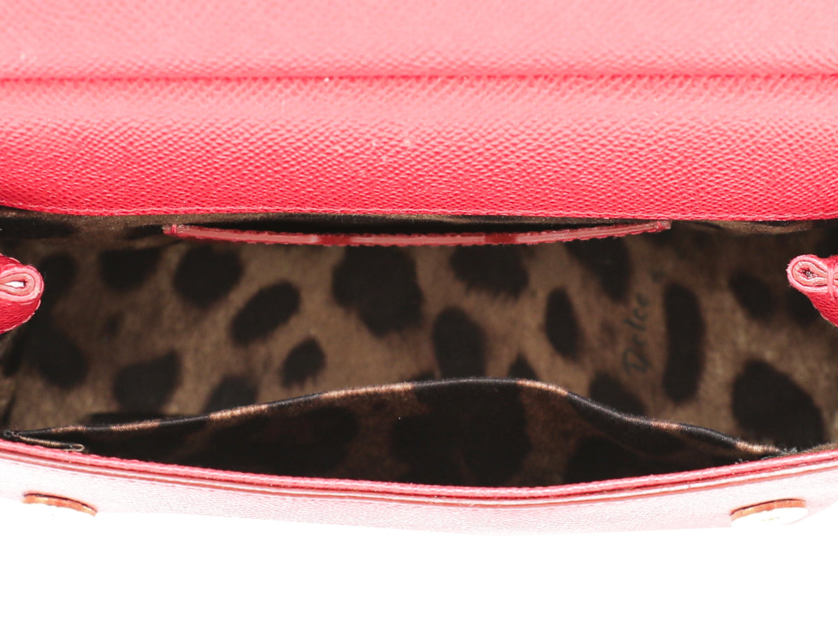 Dolce & Gabbana Red Sicily Love Heart Small Bag