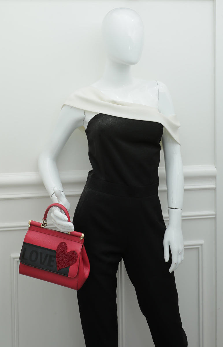 Dolce & Gabbana Red Sicily Love Heart Small Bag
