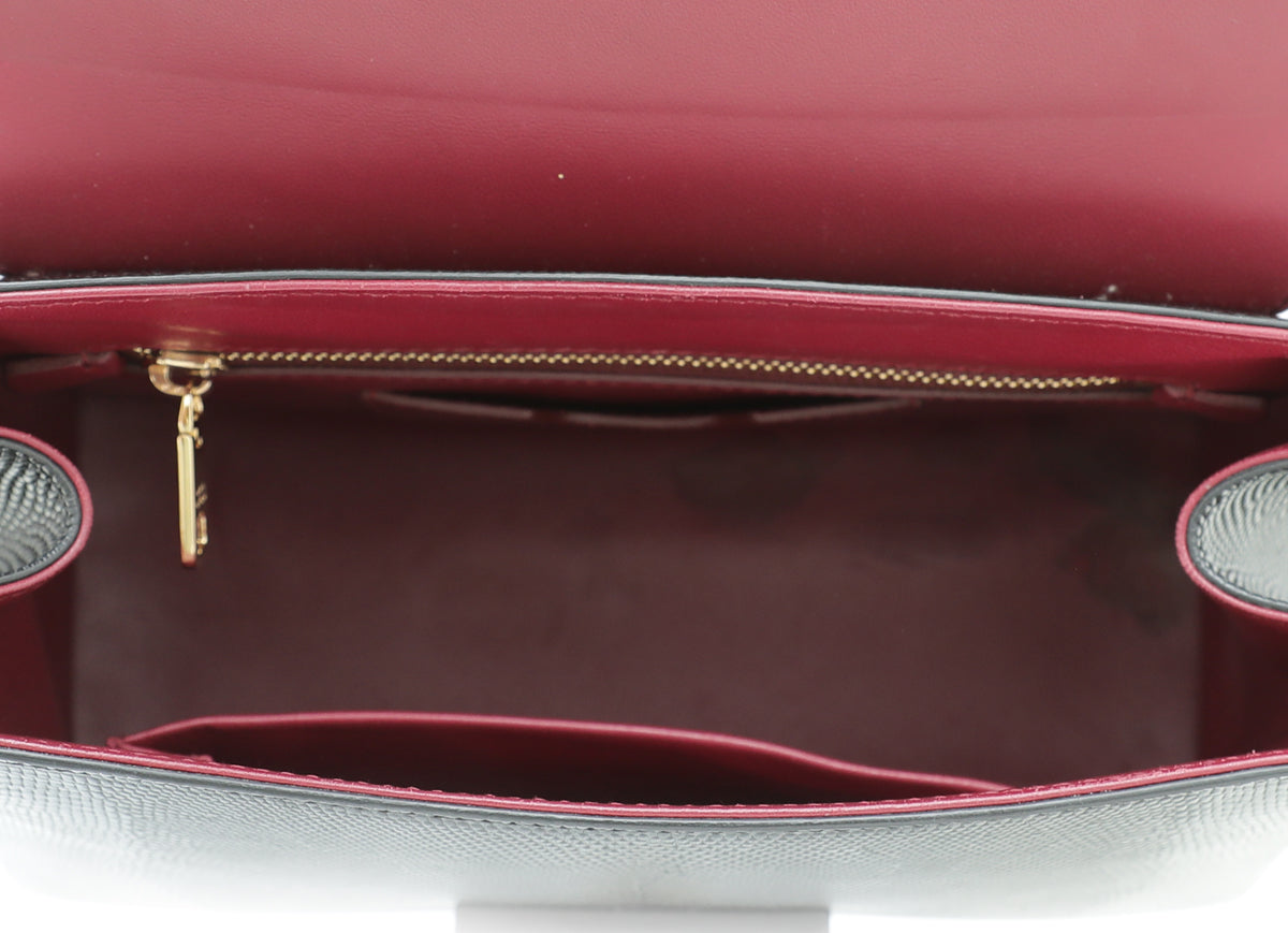Dolce & Gabbana Black Iguana Print Lucia Top Handle Bag