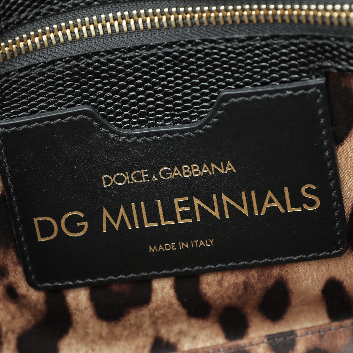 Dolce & Gabbana Black Iguana Print Millennials Flap Chain Bag