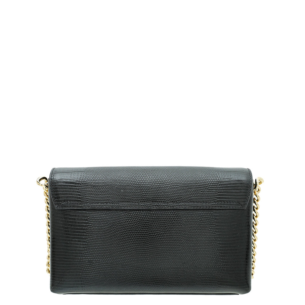 Dolce & Gabbana Black Iguana Print Millennials Flap Chain Bag