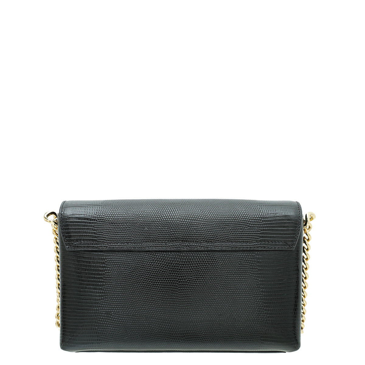 Dolce & Gabbana Black Iguana Print Millennials Flap Chain Bag