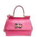 Dolce & Gabbana Pink Iguana Print Crystal Sicily Small Bag