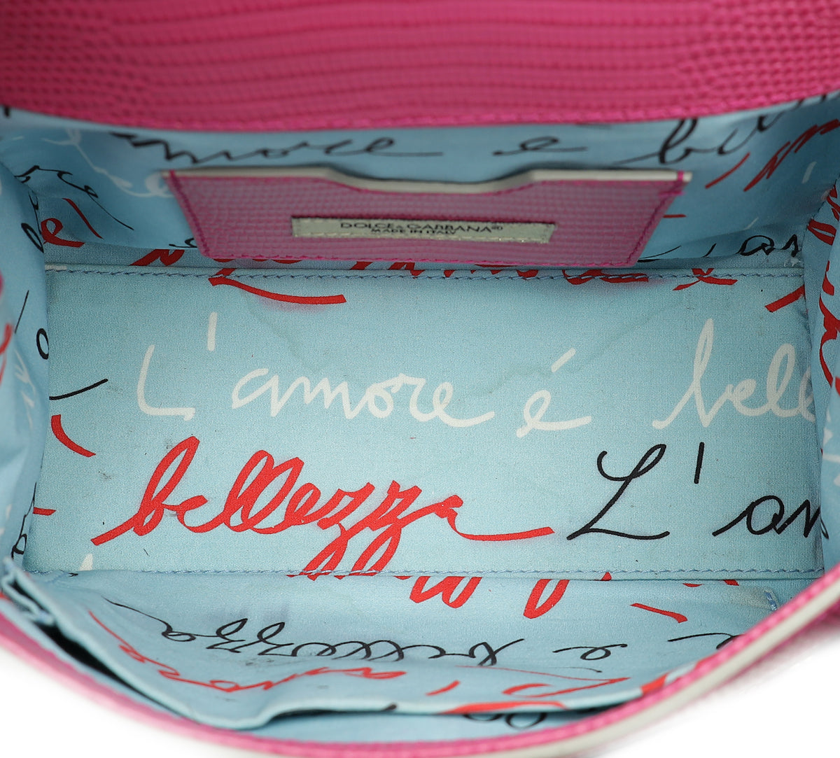 Dolce & Gabbana Pink Iguana Print Crystal Sicily Small Bag