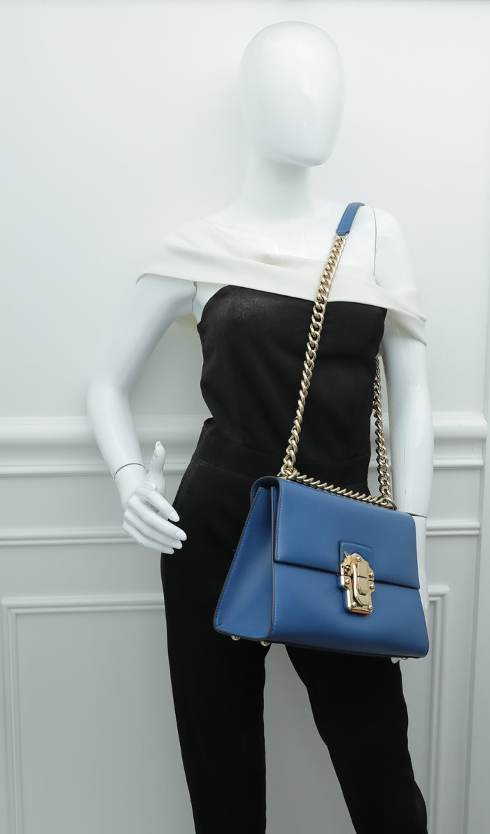 Dolce & Gabbana Blue Lucia Bee Large Bag