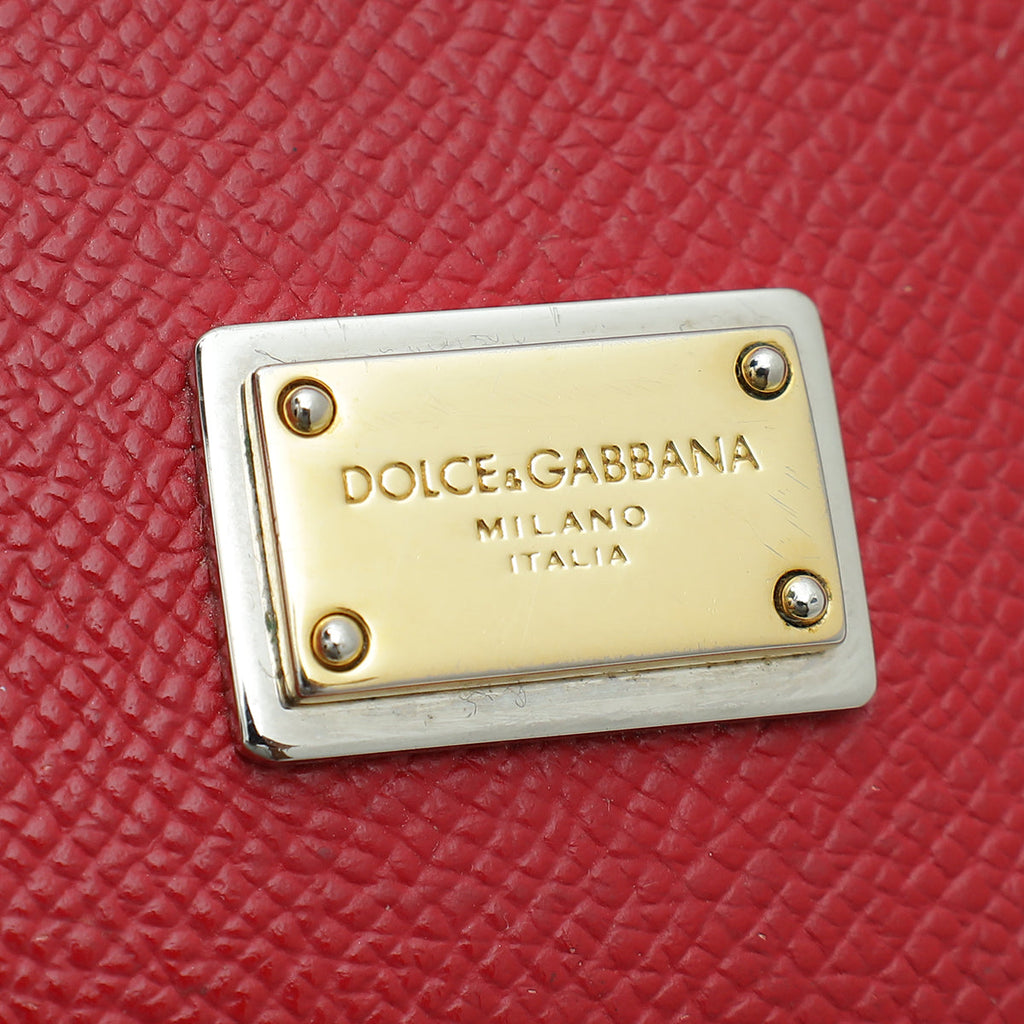 Dolce & Gabbana Red Dauphine Sicily Medium Bag
