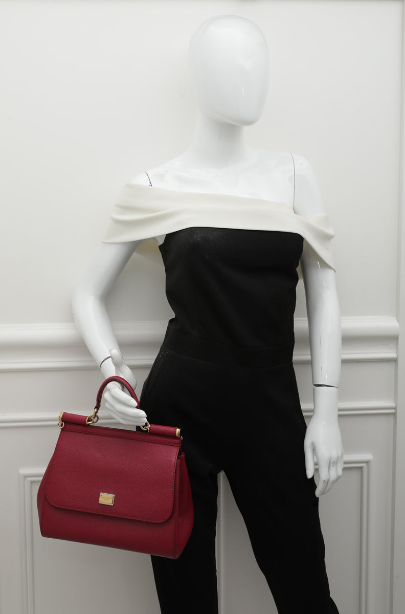 Dolce & Gabbana Red Dauphine Medium Sicily Bag