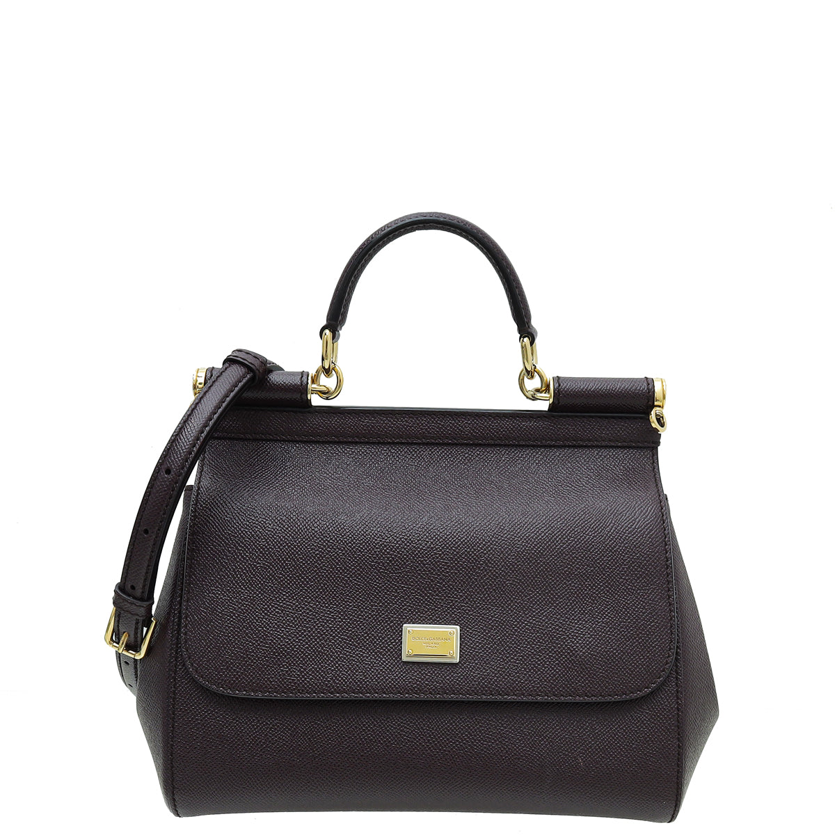 Dolce & Gabbana Burgundy Dauphine Medium Sicily Bag