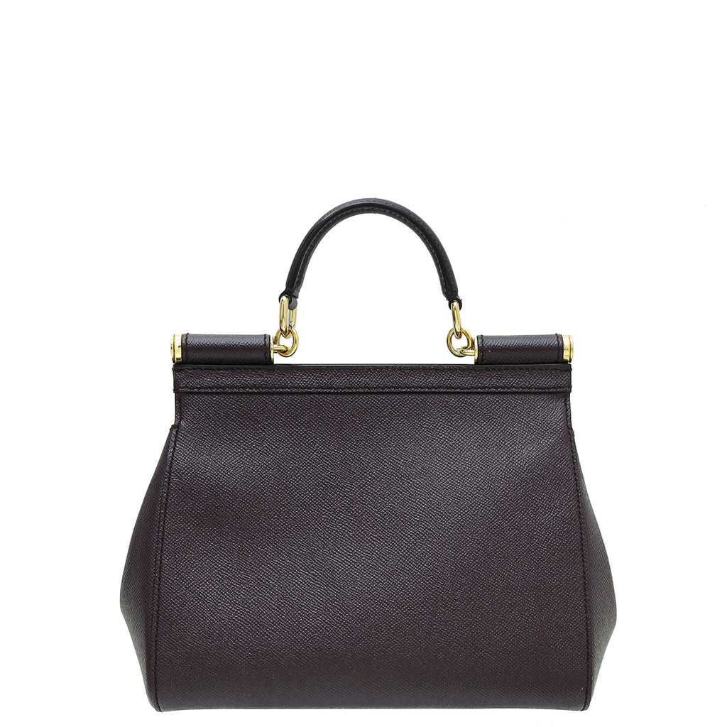 Dolce & Gabbana Burgundy Dauphine Medium Sicily Bag