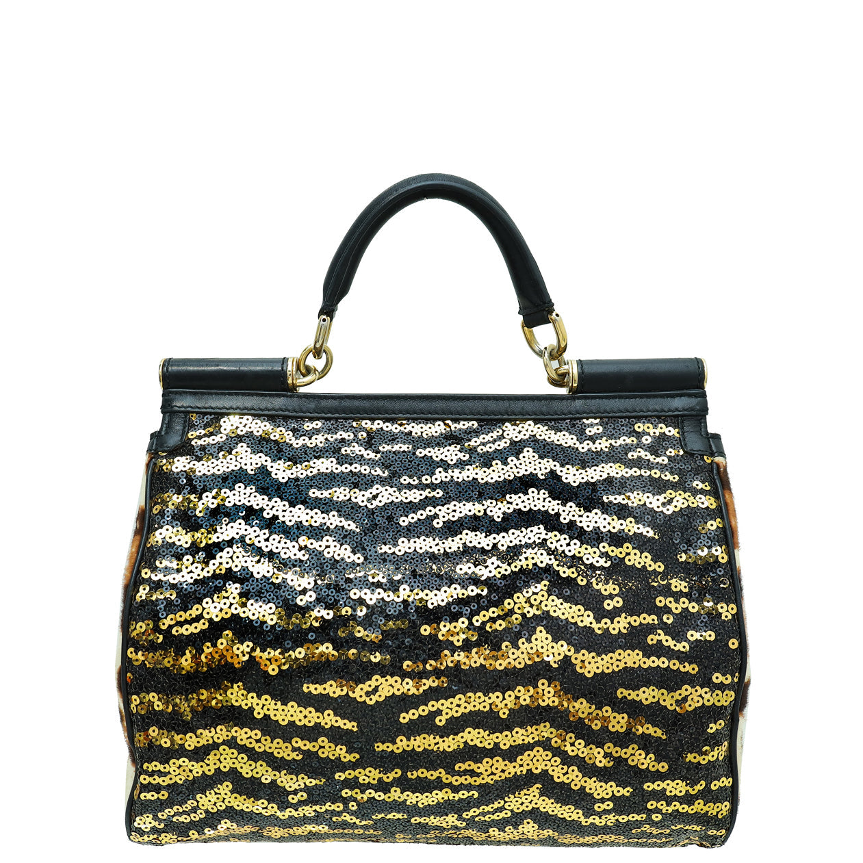 Dolce & Gabbana Multicolor Sicily Sequins Large Soft Bag