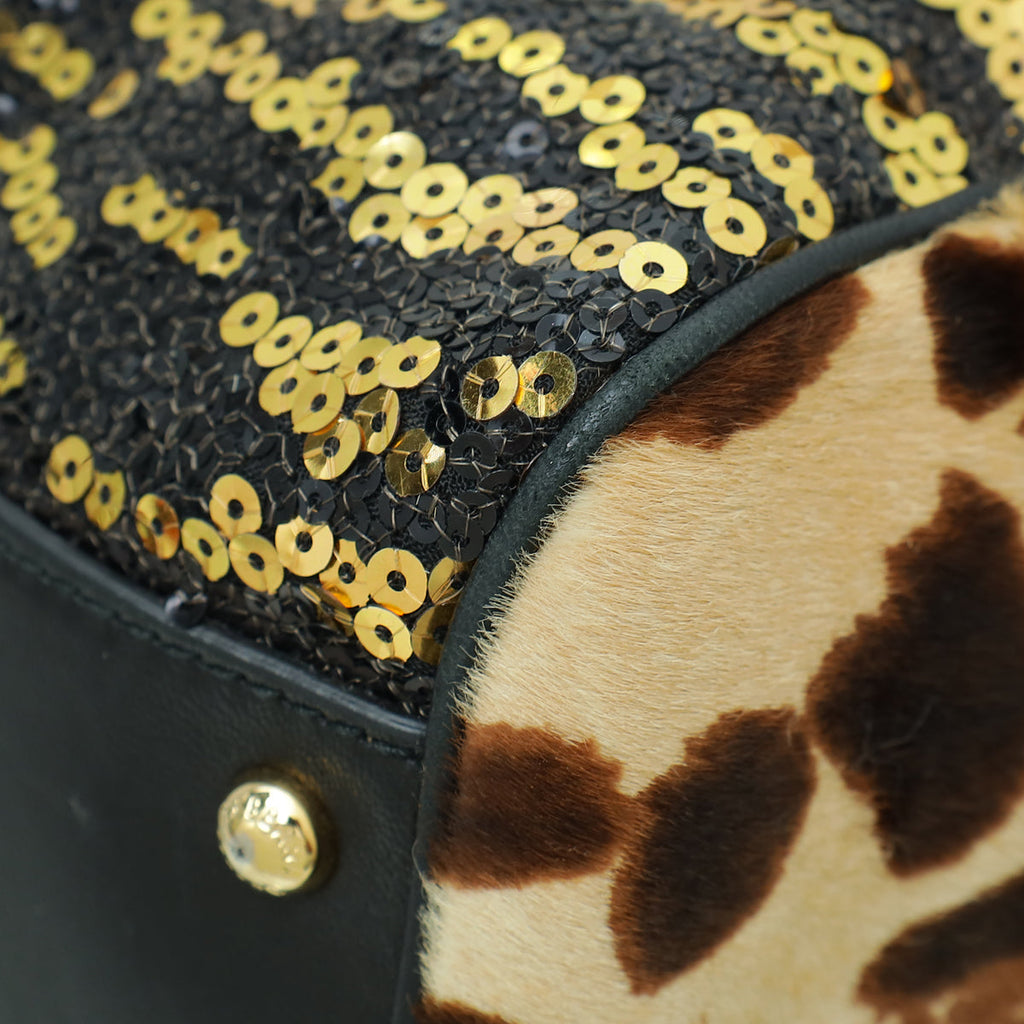 Dolce & Gabbana Multicolor Sicily Sequins Large Soft Bag