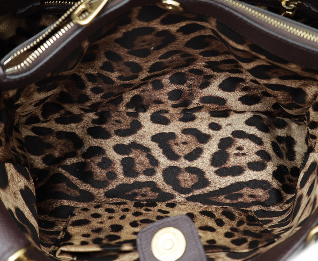 Dolce & Gabbana Dark Violet Dauphine Sicily Large Tote Bag