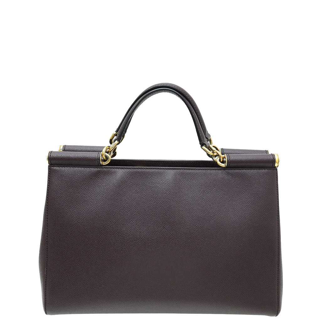 Dolce & Gabbana Dark Violet Dauphine Sicily Large Tote Bag