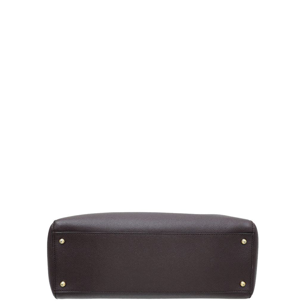 Dolce & Gabbana Dark Violet Dauphine Sicily Large Tote Bag