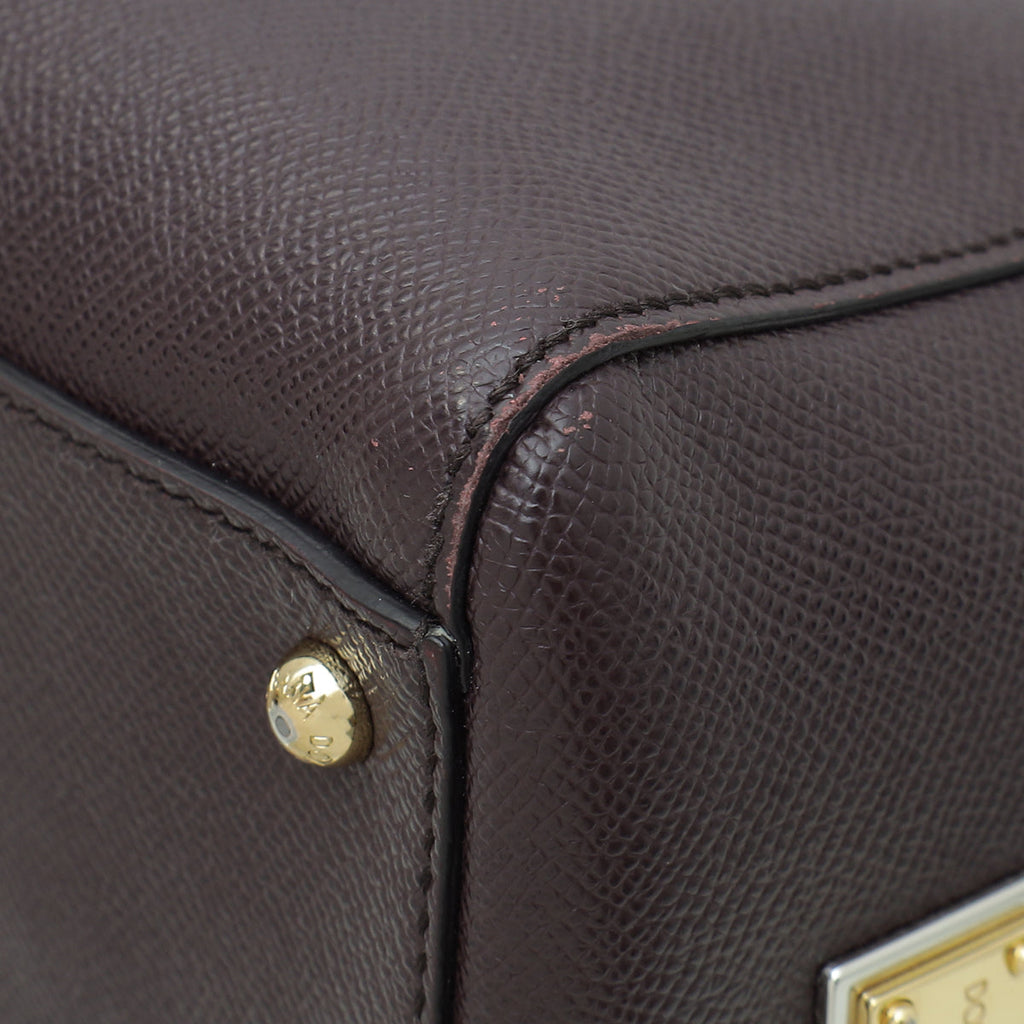 Dolce & Gabbana Dark Violet Dauphine Sicily Large Tote Bag