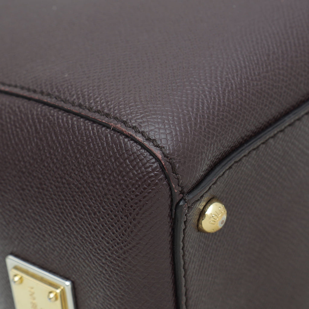 Dolce & Gabbana Dark Violet Dauphine Sicily Large Tote Bag