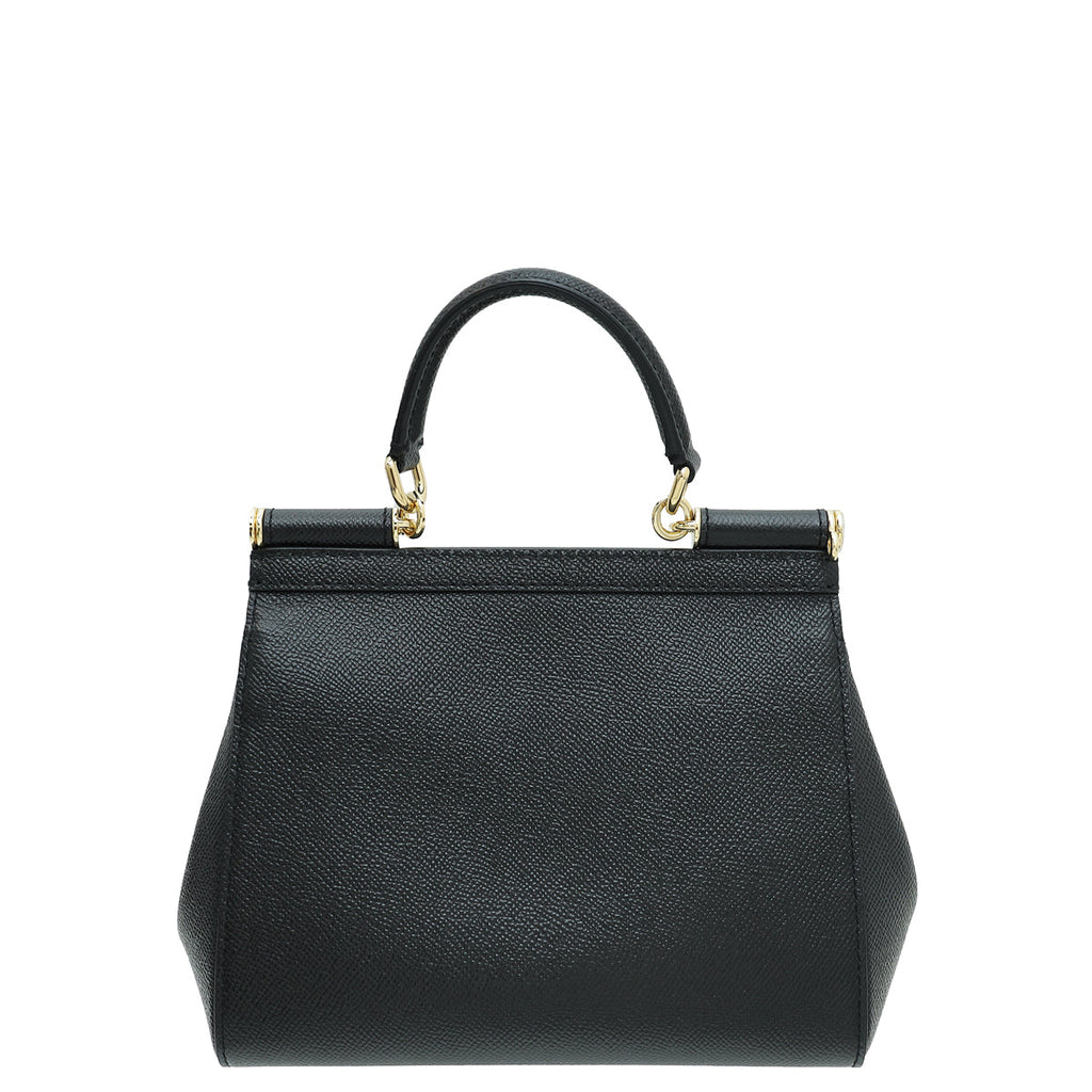 Dolce & Gabbana Black Dauphine Sicily Small Bag