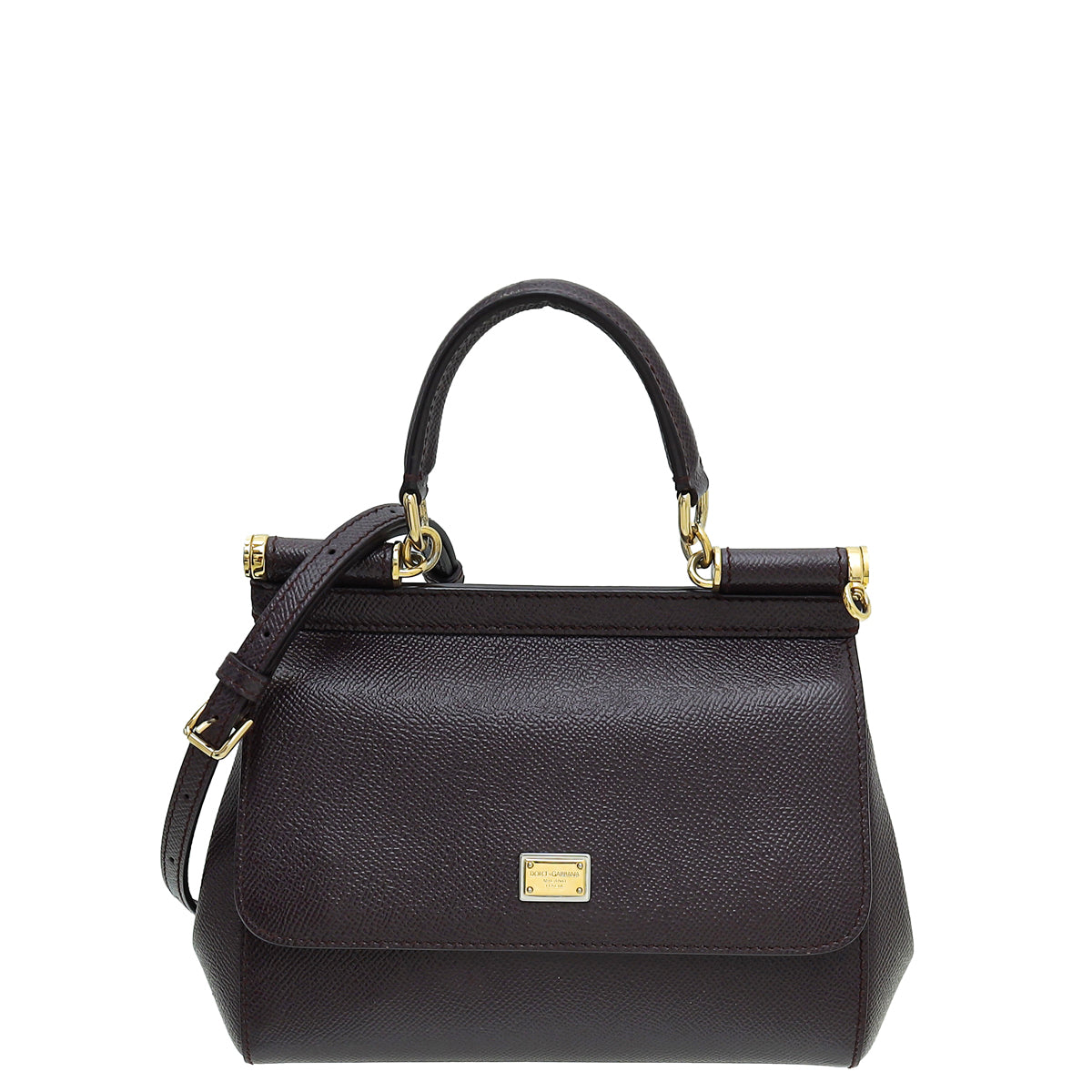 Dolce & Gabbana Burgundy Dauphine Sicily Small Bag