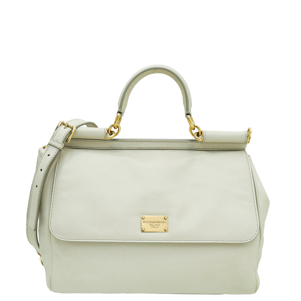 Dolce & Gabbana Light Beige Dauphine Sicily Large Bag