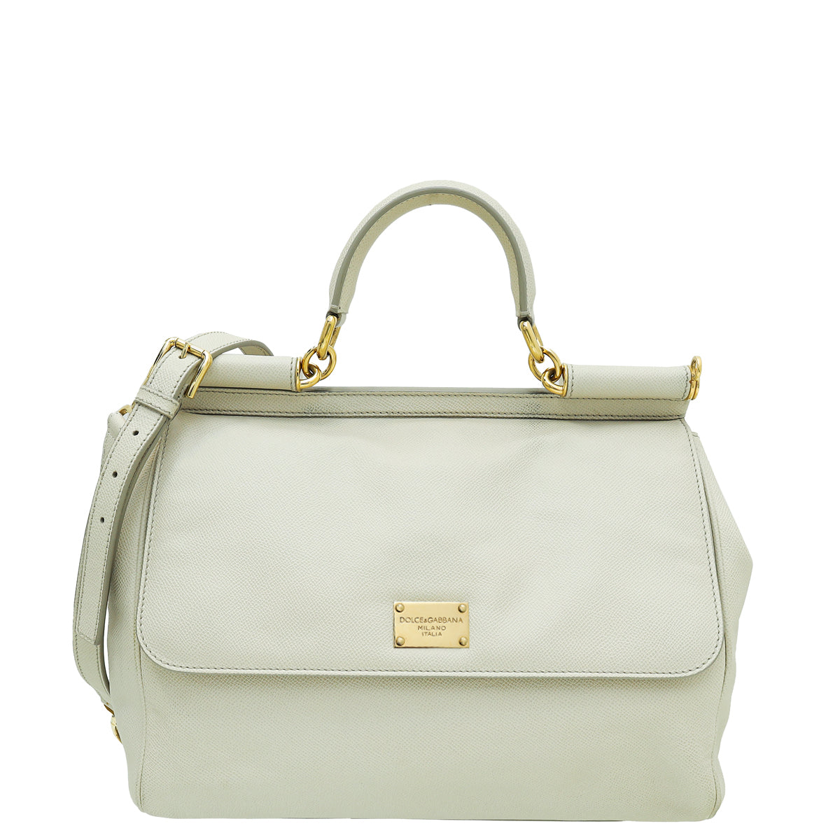 Dolce & Gabbana Light Beige Dauphine Sicily Large Bag
