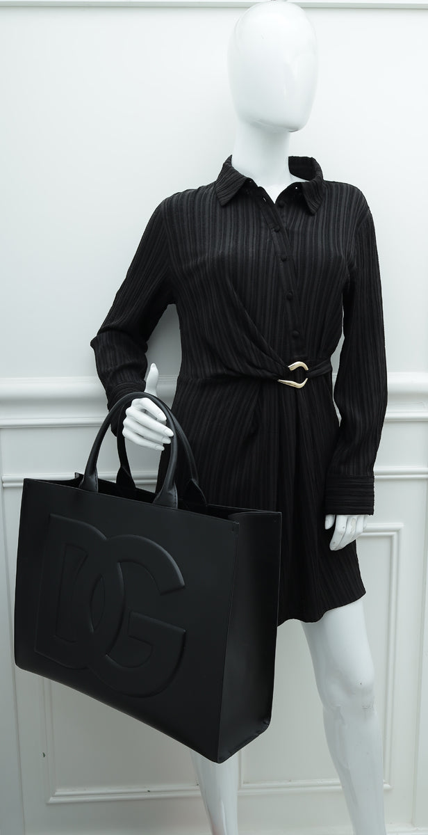 Dolce & Gabbana Black DG Daily Shopper Bag