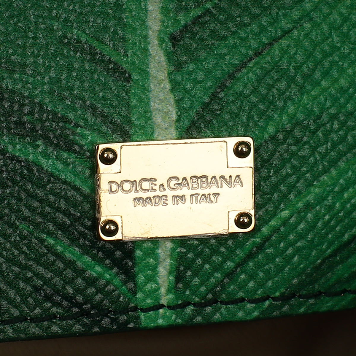 Dolce & Gabbana Bicolor Banana Leaf Print Miss Sicily Small Bag