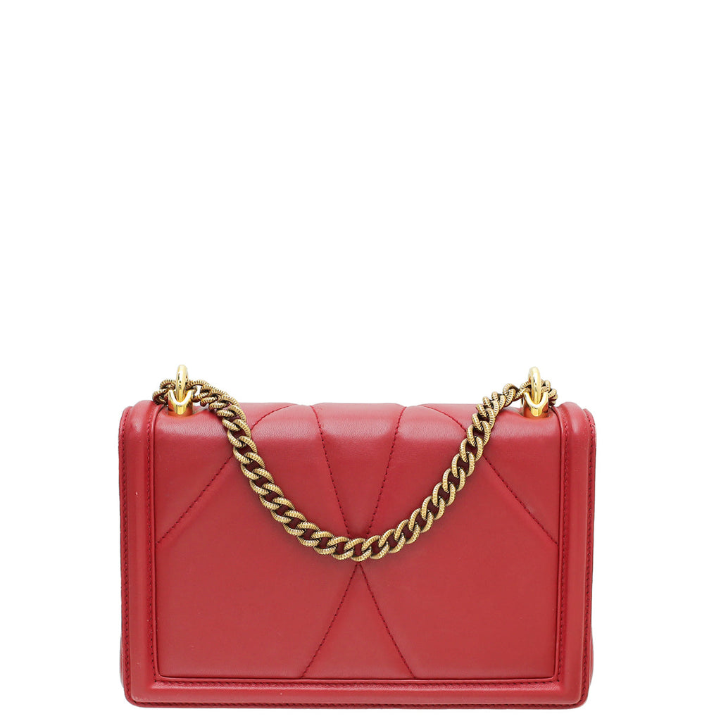 Dolce & Gabbana Red Devotion Flap Medium Chain Bag