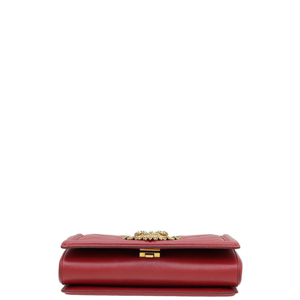 Dolce & Gabbana Red Devotion Flap Medium Chain Bag