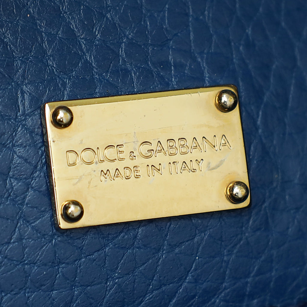 Dolce & Gabbana Blue Padlock Flap Shoulder Bag