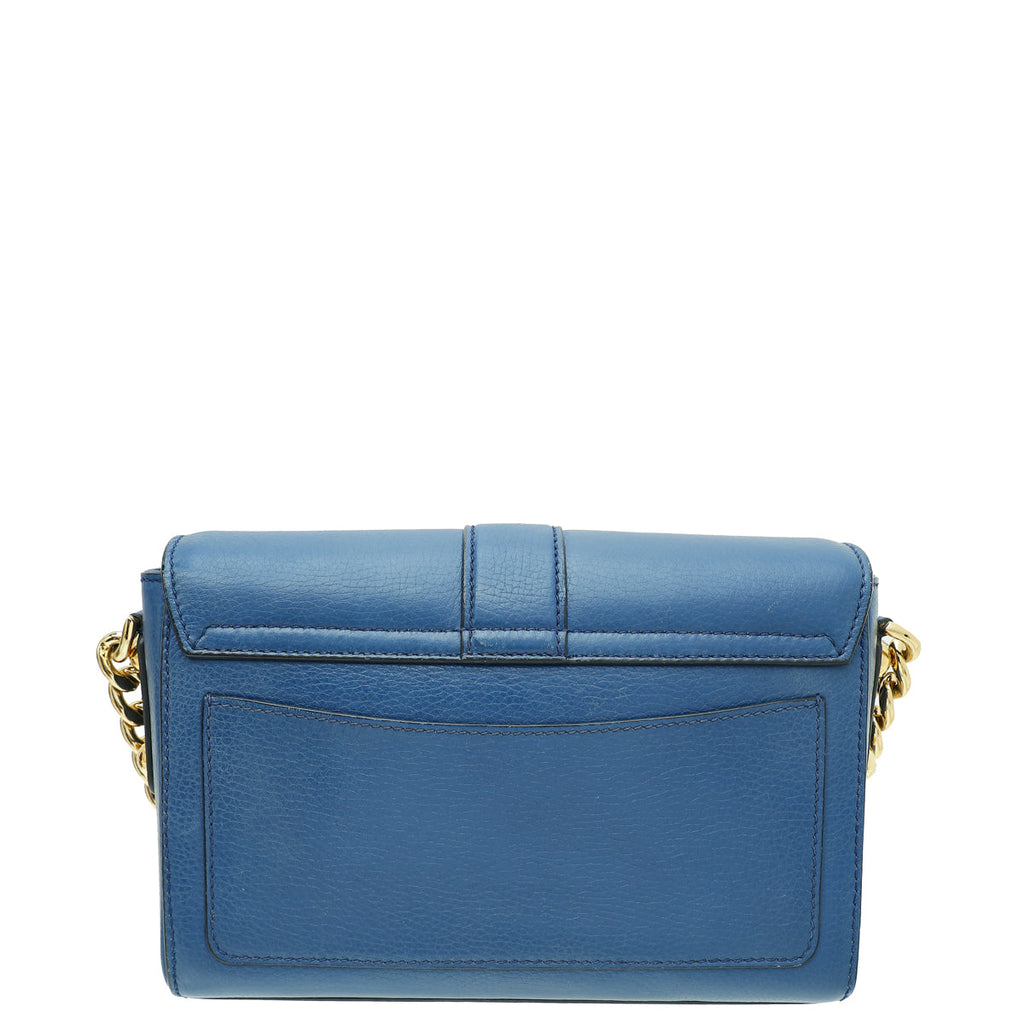 Dolce & Gabbana Blue Padlock Flap Shoulder Bag