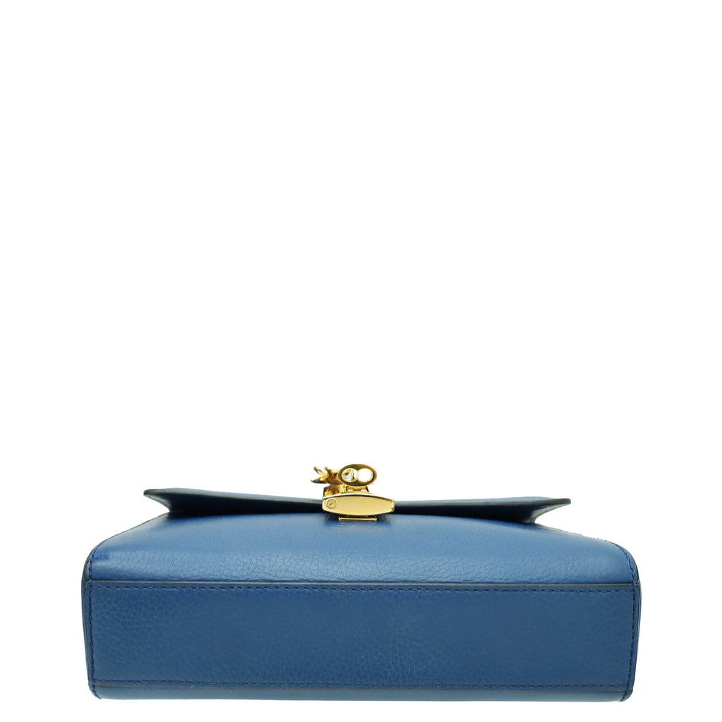 Dolce & Gabbana Blue Padlock Flap Shoulder Bag