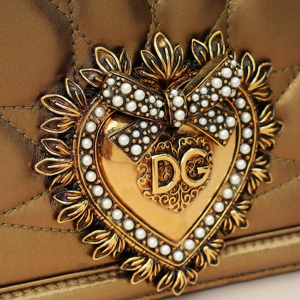 Dolce & Gabbana Bronze Devotion Flap Bag