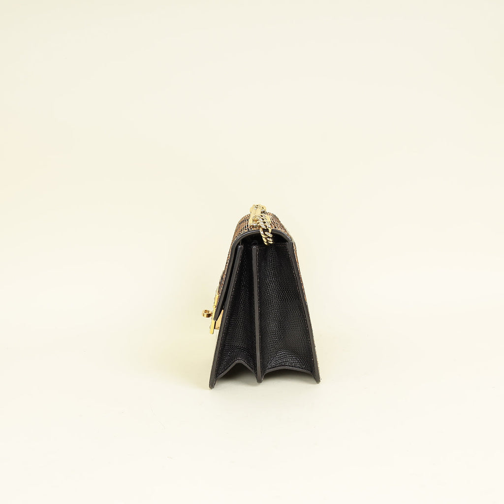 Dolce & Gabbana Tricolor Rosalia Python Lizard Flap Chain Bag