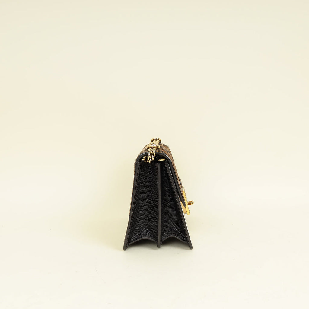 Dolce & Gabbana Tricolor Rosalia Python Lizard Flap Chain Bag