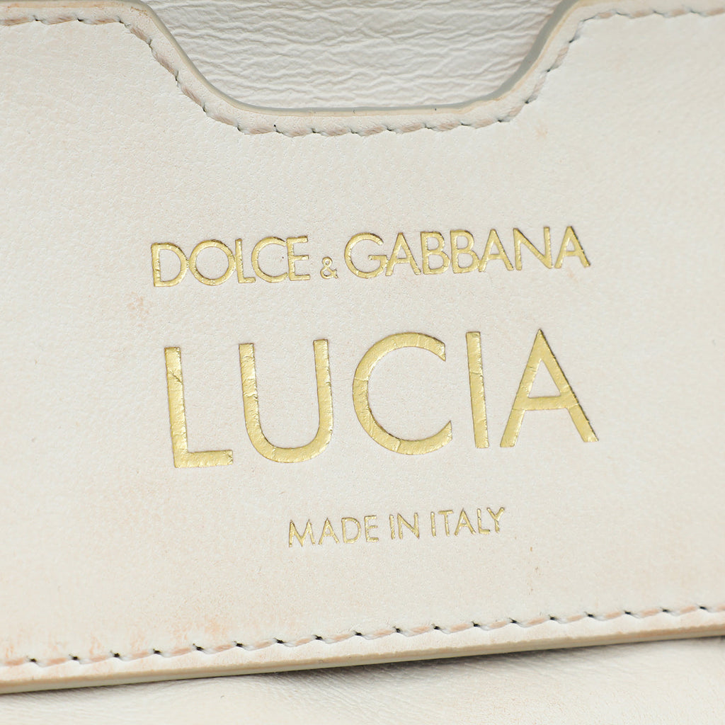 Dolce & Gabbana White Multicolor "Dolce" Studded Lucia Bag