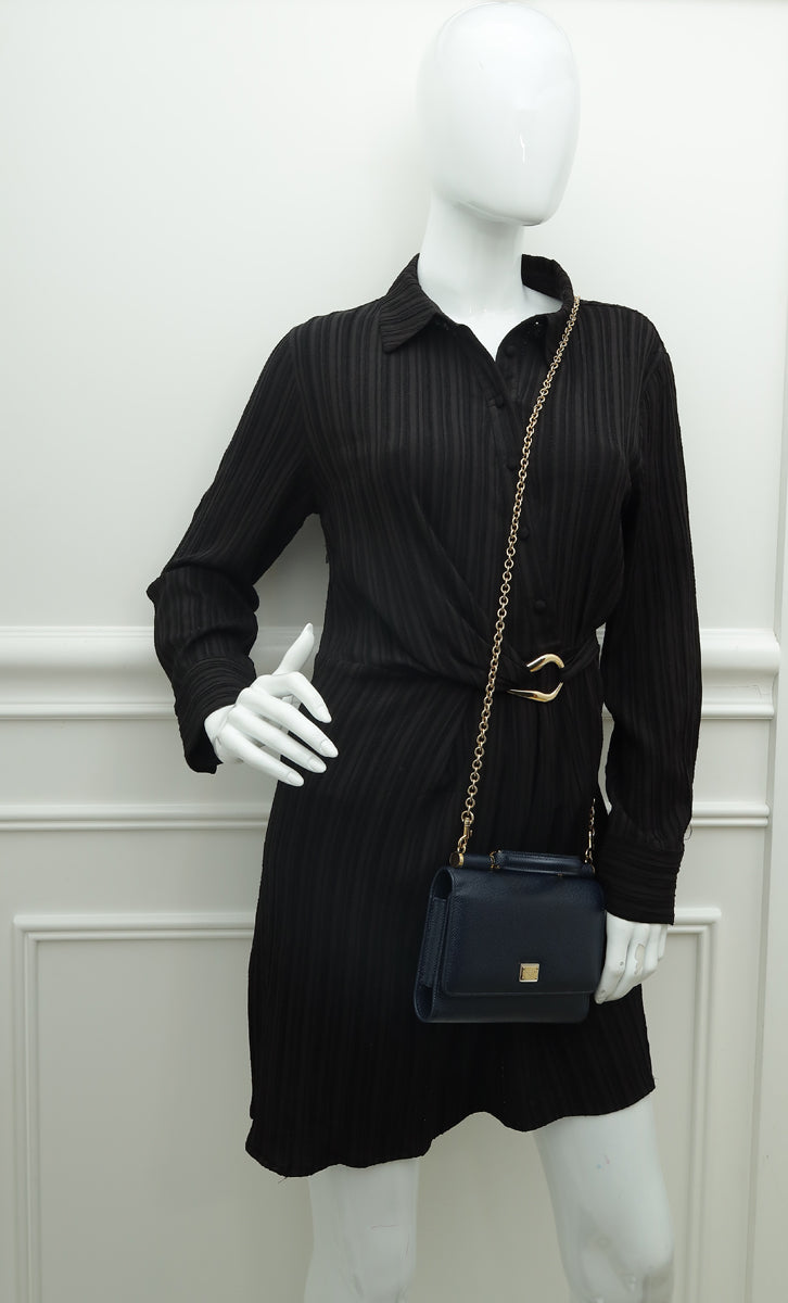 Dolce & Gabbana Indigo Blue Dauphine Smart Gloss Chain Bag
