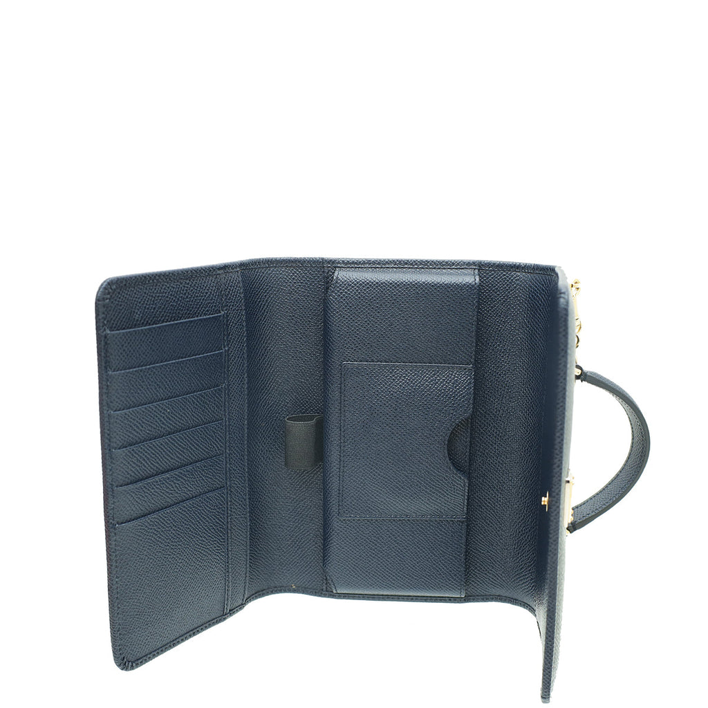 Dolce & Gabbana Indigo Blue Dauphine Smart Gloss Chain Bag