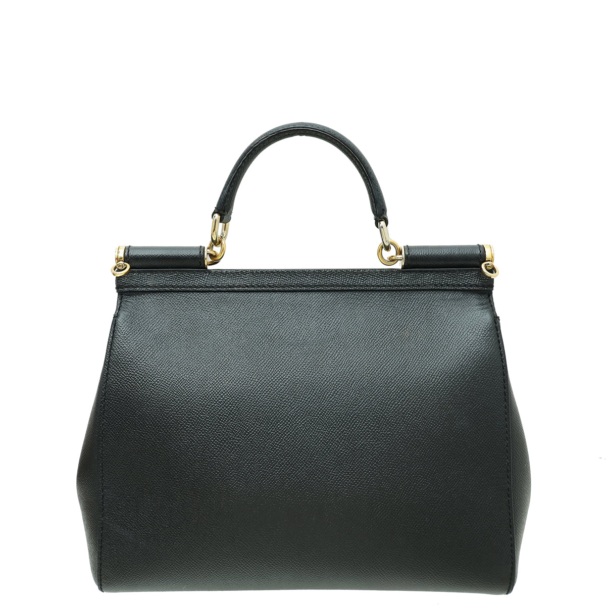 Dolce & Gabbana Black Dauphine Sicily Flap Large Bag
