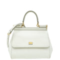 Dolce & Gabbana White Dauphine Sicily Small Flap Bag