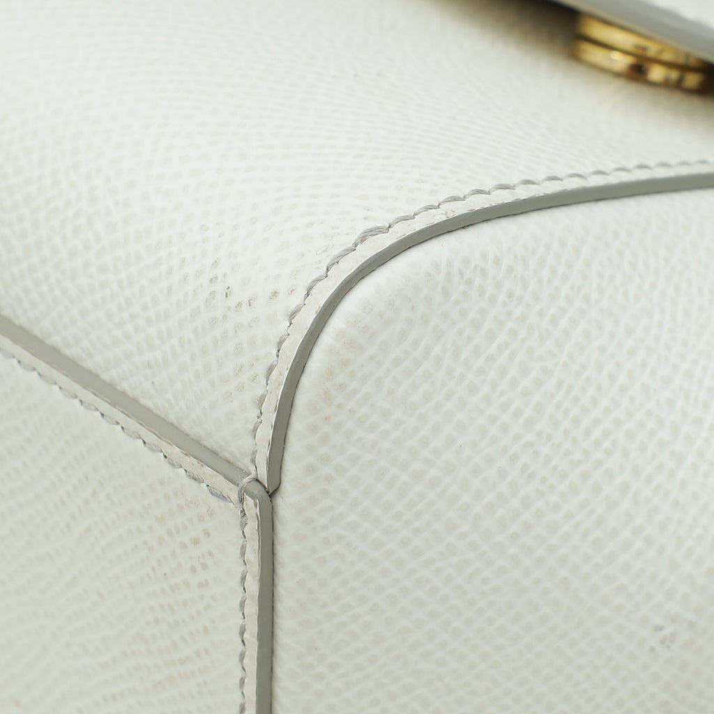Dolce & Gabbana White Dauphine Sicily Small Flap Bag