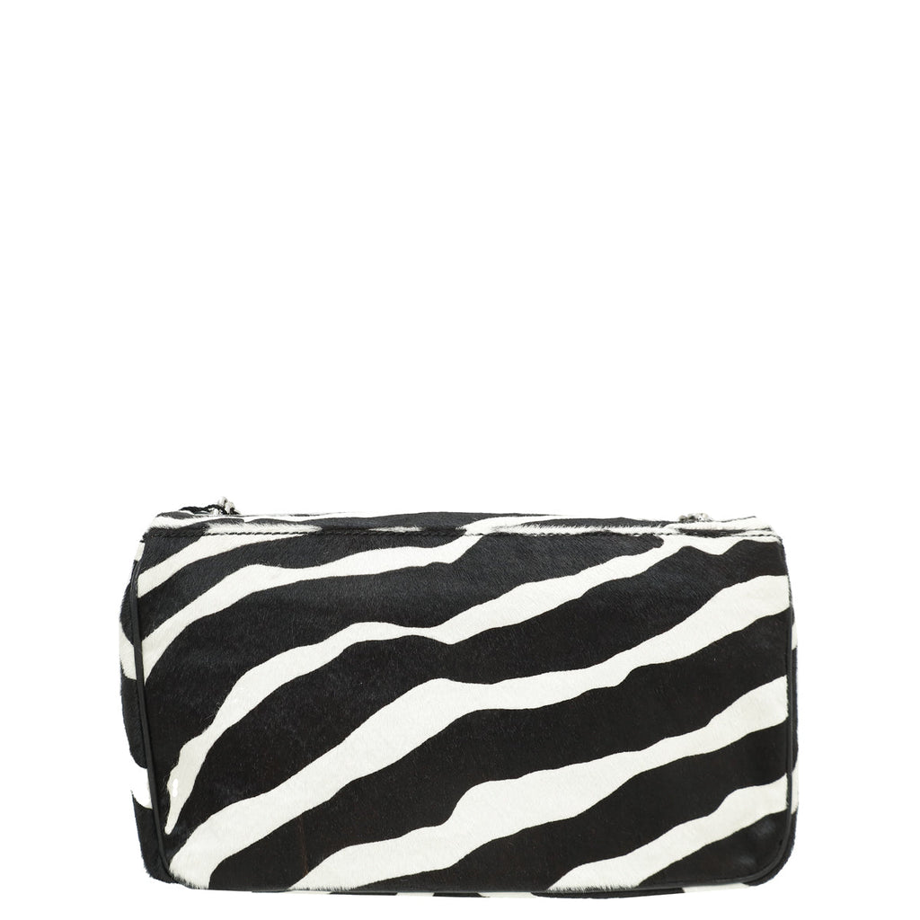 Dolce & Gabbana Bicolor Zebra Print Pony Hair Miss Charles Bag