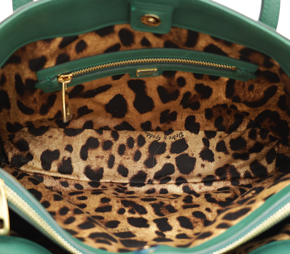 Dolce & Gabbana Dark Green Front Pocket Tote Bag